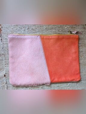 Clare V. Calf Hair & Leather Half & Half Pouch